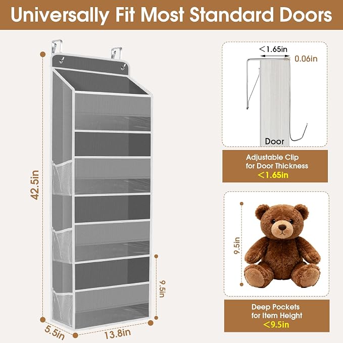 Over The Door Organizer Storage behind Door Hanging Organizer for Nursery - Image 2
