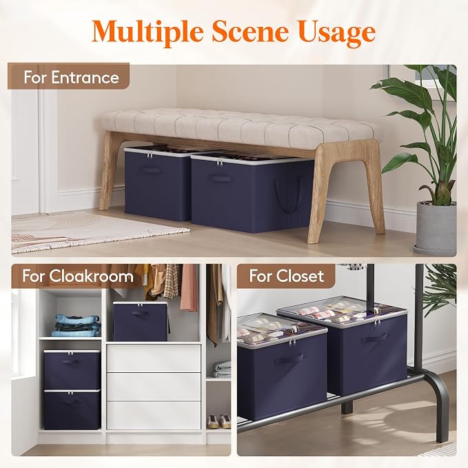Lifewit Shoe Storage Organizer for Closet, Holder Box, 3 Pack, Blue - Image 8