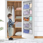 Weekly Kids Clothes Organizer Day of Week School Clothing Storage Monday to Friday Hanging Closet Organizer (GREY) - Image 3