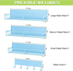 4 Pack Magnetic Shelves for Washing Machine, Heavy-Duty Magnetic Laundry Organizer with Hooks, Washing Machine Shelf for Refrigerator, Metal Storage Baskets, Closet & Laundry Room Organization (Blue) - Image 2