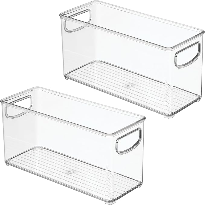iDesign Plastic Stackable Pantry Bin, Set of 2, Clear - Image 9