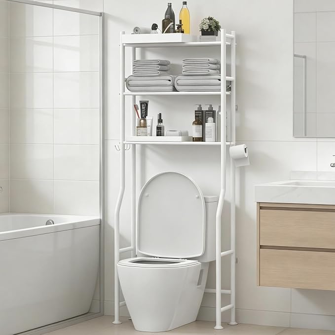 Livilord 3-Tier Over Toilet Storage, Anti-Tip, White by LivilordBrand