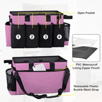 Wearable Large Cleaning Caddy Bag for Housekeepers (Pink) - Image 3