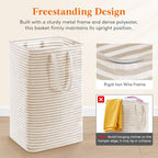 Lifewit 75L Large Collapsible Laundry Basket with Extended Handles, Beige - Image 5