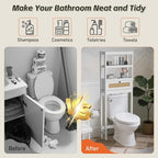 Over Toilet Storage Cabinet with Barn Door & Adjustable Shelves - Image 3