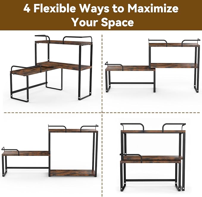 Housolution Stackable Kitchen Countertop Organizer Corner Shelf - Image 3
