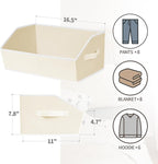 Homsorout Organizer Bins Cube Storage - Trapezoid Storage Bin 6 Pack, Fabric Baskets for Organizing, Large Storage Basket for Shelves, Closet Organizers for Toys, Clothes, Towels (Beige) - Image 6