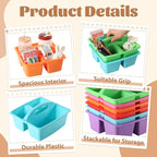6 Pack Plastic Classroom Organizer Caddy with Handle, Classic - Image 3