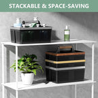 BYUNER Black Shower Caddy Portable: Plastic Bathroom Caddy Organizer with Handle and Holes, Cleaning Caddy, Hard Shower Basket Storage Tote for Toiletry, College Dorm Room Essentials for Men - Image 4