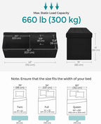 SONGMICS 43.3 Inches Folding Storage Ottoman Bench, Load 660 lb | Ottoman Foot Rest, Storage Chest, for Living Room, Entryway, Ink Black, MINOTA Collection ULSF077B01 - Image 2
