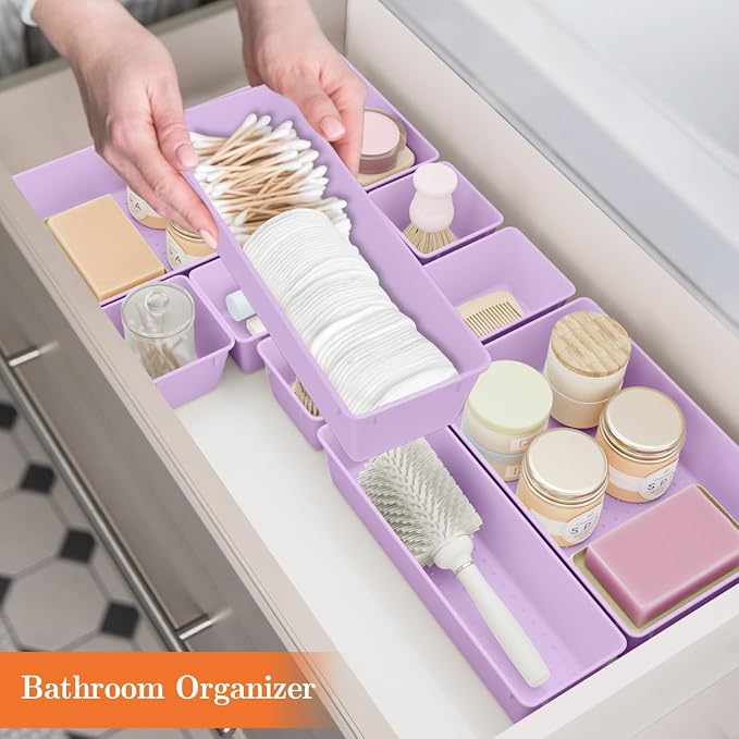 SpaceHacks 25 PCS Plastic Drawer Organizer, 4-Size Versatile Organizer Trays & storage Bins - Image 6