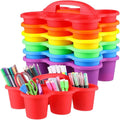 6 Pack Classroom Caddy Organizer with Handle, 6 Compartments, Colorful by gisgfim