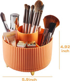fanado 360° Rotate Makeup Brush Holder Organizer, Makeup Organizers Countertop, Makeup organization and Skincare Storage for Vanity, Desktop, Bathroom (Orange) - Image 5