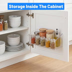 4 Pack Adhesive Cabinet Door Organizer, Bathroom Cabinet Door Organizer Bins for Inside Cabinets Doors Storage, Clear Wall Mounted Caddy for Kitchen Pantry, Bathroom Countertops, 10.63x3.62x3.94 Inch - Image 6