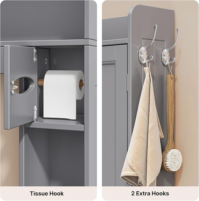 Ahomly Over The Toilet Storage Cabinet, 32.3" W, Espresso - Image 4