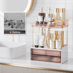 Delamu 4-Tier Makeup Organizer, Bathroom Counter, 2 Drawers, Grapefruit - Image 7