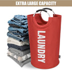 DOKEHOM 90L Large Laundry Basket Bag, Collapsible Tall Hamper, Red - Image 5
