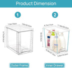 Vtopmart 2 Pack Clear Stackable Storage Drawers,9.7" High Plastic Organizers Bins for Skincare, Bathroom Supplies,Ideal for Cabinet,Undersink,Vanity,Kitchen,Pantry Organization - Image 3