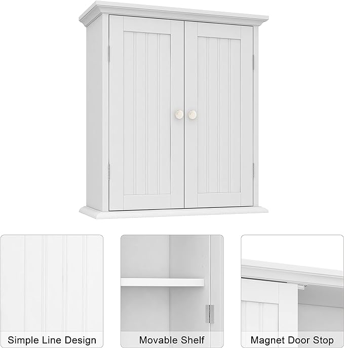 ChooChoo Bathroom Wall Cabinet with 2 Doors, Over The Toilet - Image 4