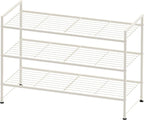 Simple Houseware 3-Tier Stackable Wired Grid Shoe Rack, White - Image 2