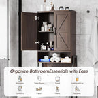 Vabches Over The Toilet Storage Cabinet with 2-Door Design Bathroom Organizers and Storage with Anti-Tip Device Over Toilet Organizer with Shelves for Bathroom,Restroom,Laundry Espresso - Image 5