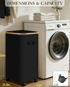 Laundry Basket with Wheels, 110L Large Rolling Laundry Hamper for Dorm - Image 2