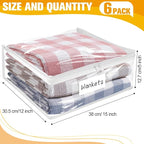 Plastic Storage Bags with Easy-Glide Zipper, Pack of 6, Durable Clear Vinyl Zippered Storage Bags for Clothes Sweaters Comforters Blankets Sheets Bedding (15 x 12 x 5 Inch, Transparent White) - Image 3
