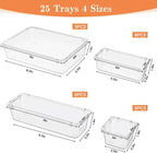 SpaceHacks 25 PCS Plastic Drawer Organizer, 4-Size Versatile Organizer Trays & storage Bins - Image 2