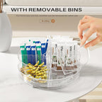 Lazy Susan Organizer, 9 inch Rotating Storage Organizer with Removable Bins - Image 2