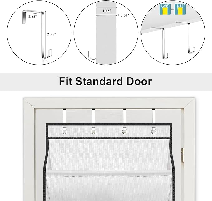 SLEEPING LAMB Over The Door Shoe Organizer for Closet with Large Deep Pockets, Narrow Shoe Rack for Door Hanging Boots Storage, White - Image 4