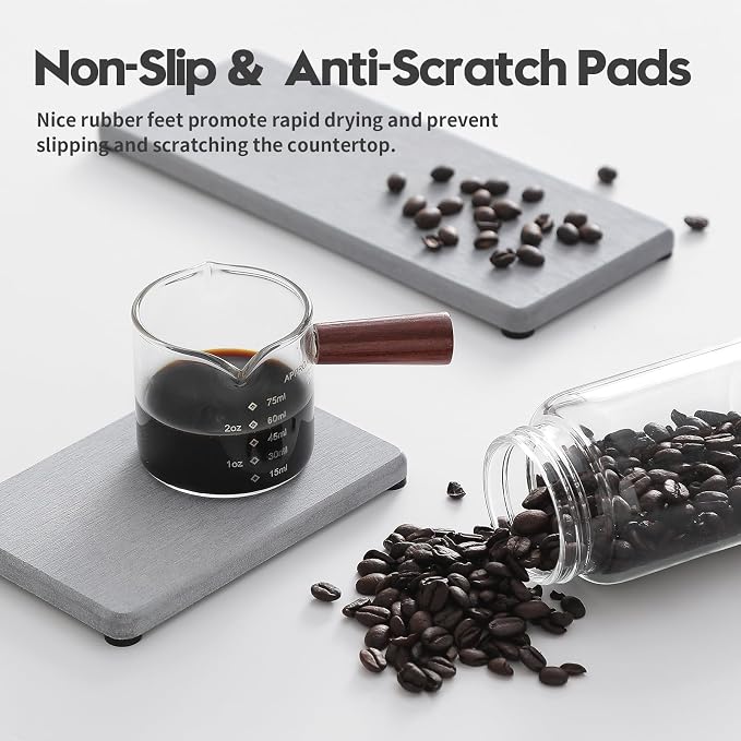 Razborci 3PCS Bathroom Sink Vanity Trays, Quick Stone Drying Mat Dish Soap Dispenser Sponge Holder for Kitchen Counter, Diatomaceous Earth Water Absorbing Caddy Organizer, Light Grey - Image 5