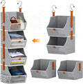 Fabric Hanging Closet Clothes Organizers and Storage Detachable 4 Tier by Unknown
