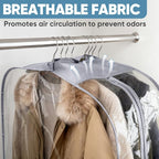 BALEINE 3PK Clear Garment Bags for Hanging Clothes, 60" Dress Suit Bag - Image 6