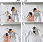 60 Pack Space Saving Hanger Hooks, Black Plastic Triangle Hangers, Connector Hooks for Closet Organizers and Storage in Dorms and Homes - Image 3