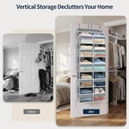Yecaye Over The Door Organizer, 5 Tier Extra Large Behind Door Storage of 10 Compartments, 80lbs Heavy Duty Door Organizer Hanging with Clear Window for Closet Bedroom Pantry Bathroom, Grey - Image 5