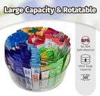 Drink Packet Organizer for Powdered Drink Mix,Powder Packet,Water Packet,Water Flavor Packet,Lazy Susan Organizer for Drink Mix Rotating Holder for Necessities - Image 3
