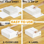 SpaceAid 4 Pack Bed Sheet Organizers and Storage, Foldable Sheet Organizer for Linen Closet, Sheets Set Folder Keeper with Window XL (Queen & King Size) Organizing Bedding Container, White - Image 3