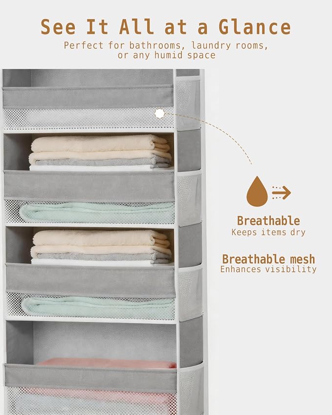 KMSCO Over The Door Organizer 6 Large +13 Mesh Side Pockets - Image 5