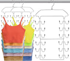 3 Pack Tank Top Hangers Space Saving, Dorm Room Essentials, Metal 360° Swivel Closet Organizers and Storage with 72 Hooks for RV Apartment Small Space Solutions, Non-Slip Foldable Sport Bra Holder by CLODSPAC