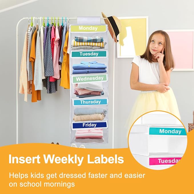 Weekly Clothes Organizer for Kids, Days of The Week Clothes Organizer - Image 6