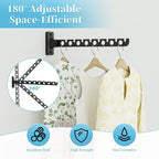 Alise Clothes Drying Racks Wall Mounted Coat Hangers,Black,2 Pcs - Image 4