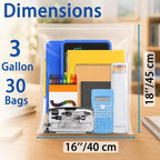 Large 3 Gallon Zippered Plastic Bags for Storage- 16'' x 18'', Ideal for Clothes Clothing, Travel, Moving, 2-mil Thick Clear Plastic, 30 pack - Image 2