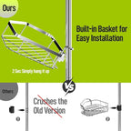 LAMU Corner Shower Caddy Tension Pole, 4-Tier Stainless Steel Organizer - Image 4