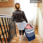 HomeHacks 2 Pack Laundry Baskets, Laundry Hampers Bags (Blue+Pink 75L) | Waterproof, Freestanding, Collapsible Clothes Hamper with Reinforced Handles in Laundry Room, Dorm, Bathroom, Bedroom - Image 7