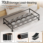 Yecaye 70L Large Under Bed Storage Containers with Wheels, 2 Pack, Black | Larger Capacity, 360° Rolling Wheels, Clear Window & Label, Sturdy Fabric, Rolling Metal Drawers for Clothes, Shoes, Blankets - Image 5