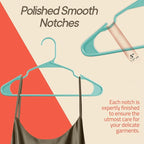 Plastic Clothes Hangers – Heavy Duty Hanger Set, for Organizing Clothes, Dresses, and Coat, Holds Up to 5 lbs, Space-Saving Hangers with Non-Slip Shoulder Grooves, Pack of 100, Aqua - Image 6