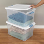 Sterilite 30-Pack Latching Box, Under Bed Storage Bins with Lids, Clear Plastic, 64 Quart - Heavy-Duty Organizing Containers for Closet, Bathroom, and Office - Image 8