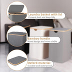 IEGrow Laundry Hamper with Lid,150L Laundry Basket with 2 Mesh Bags,Grey - Image 4