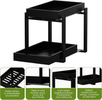 APRTAT 2 Pack Bamboo Under Sink Organizer, 2-Tier Pull Out Storage Drawers - Image 6