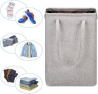 Laundry Basket with Handles Grey Coffee-Slim Laundry Bin Collapsible Dirty Clothes Basket Narrow Laundry Bag Foldable Dirty Hamper for Camping, Dorms, Apartments - Image 4